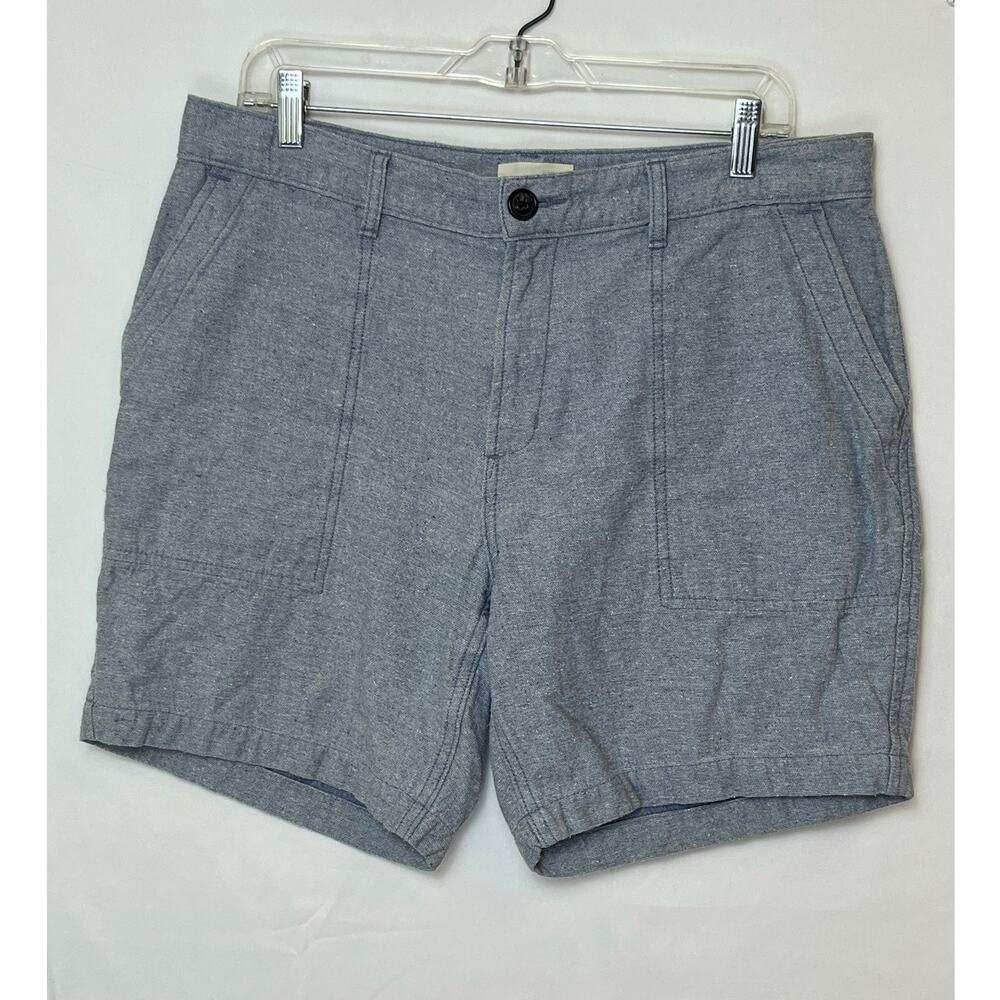 Taylor Stitch Men 35 Blue Textured Stretch Preppy Shorts Premium Casual Chino